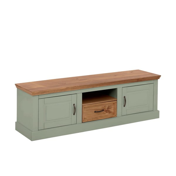 Svetlozelený TV stolík z borovicového dreva 160x50 cm Selma – Støraa-image-2