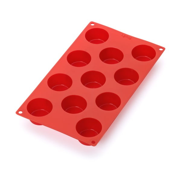 Červená silikónová forma na 11 mini muffinov Lékué