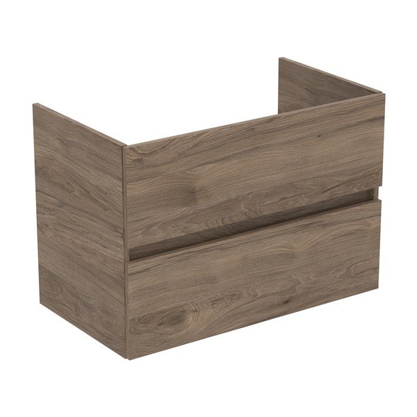 Závesná skrinka pod umývadlo v dekore orecha v prírodnej farbe 80x55 cm Eurovit+ – Ideal Standard-image-1