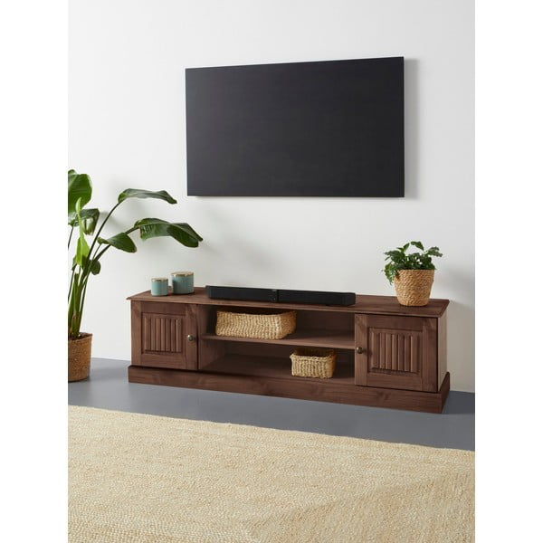 Hnedý TV stolík z borovicového dreva 45x40 cm Mille – Støraa-image-1