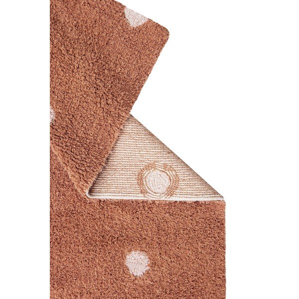 Prateľný ručne tkaný bavlnený detský koberec v tehlovej farbe 100x150 cm Mini Dot Chestnut – Lorena Canals-image-4