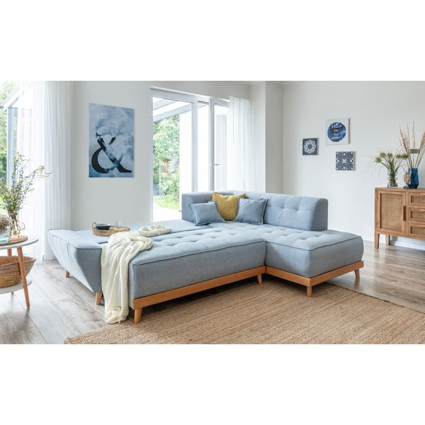 Svetlomodrá rozkladacia rohová pohovka Miuform Dazzling Daisy L, pravý roh-image-4