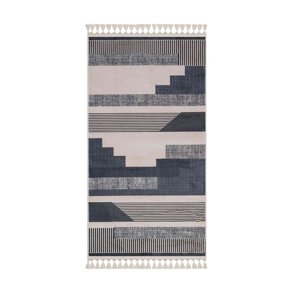 Sivo-béžový umývateľný koberec behúň 300x80 cm - Vitaus