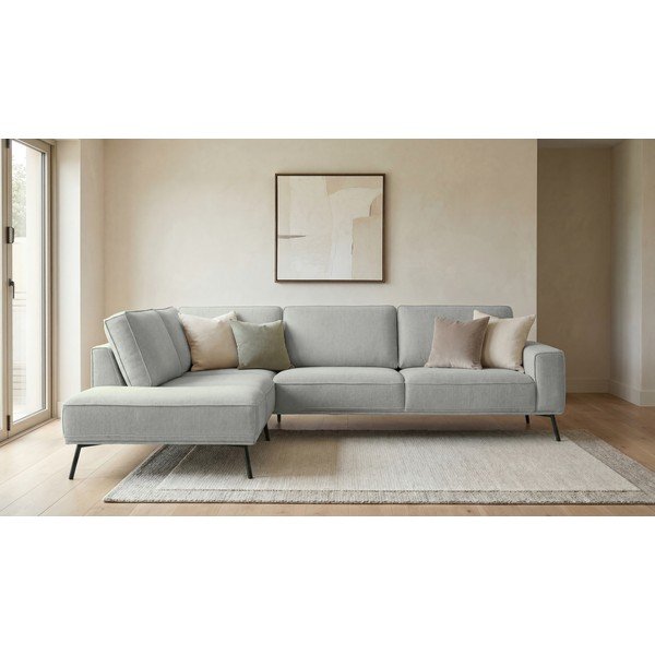 Svetlosivá ženilková rohová pohovka (ľavý roh/do L) Amsterdam – Scandic-image-1