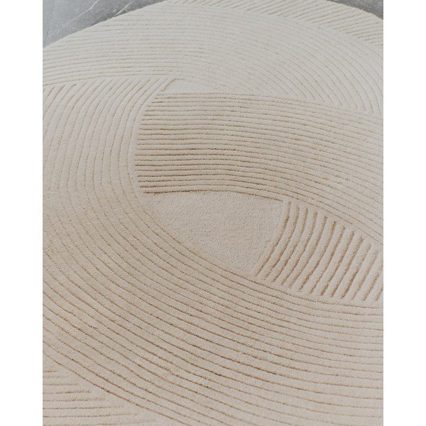 Krémový ručne tkaný vlnený koberec 160x230 cm Domm – Kave Home-image-2