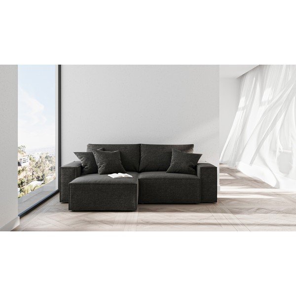 Antracitovosivá rozkladacia variabilní rohová pohovka Ghado Melow-image-3