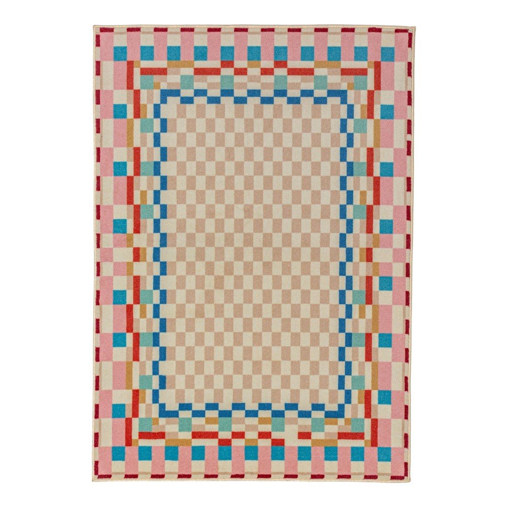 E-shop Koberec s prímesou vlny 140x200 cm Checkered Border – Flair Rugs