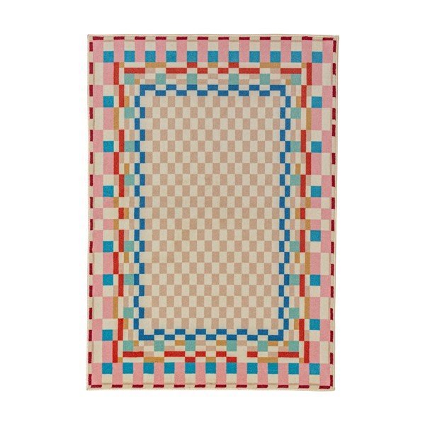 Koberec s prímesou vlny 180x230 cm Checkered Border – Flair Rugs