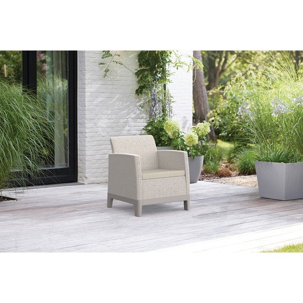 Sivobéžové plastové záhradné kreslá v súprave 2 ks Scandi Forma – Keter-image-1