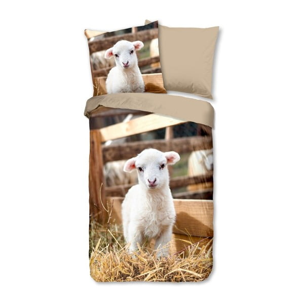 Detské obliečky na jednolôžko z čistej bavlny Muller Textiels Lamb, 135 × 200 cm