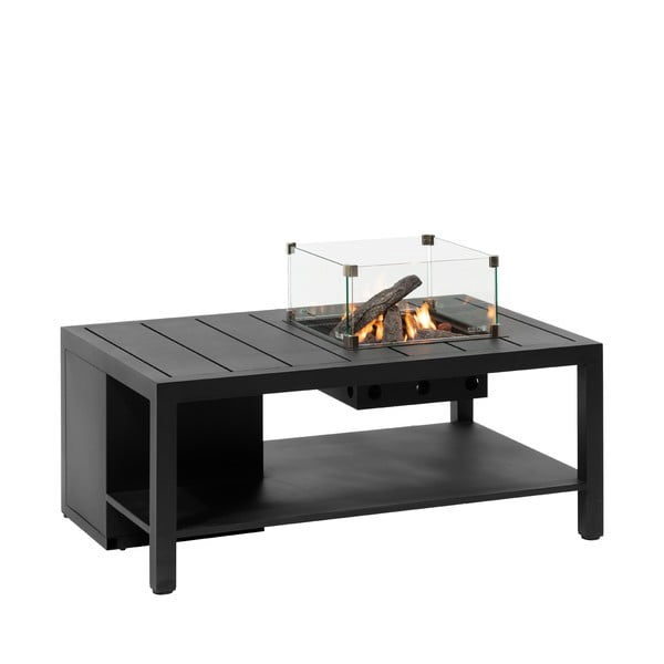 Čierny záhradný stôl s ohniskom COSI Cosiflow, 120 x 80 cm-image-3