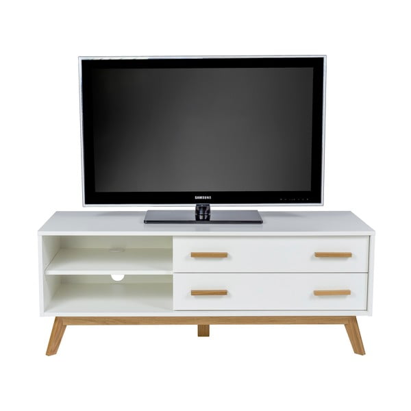 Biely TV stolík 130x50 cm Kensal – Woodman-image-4
