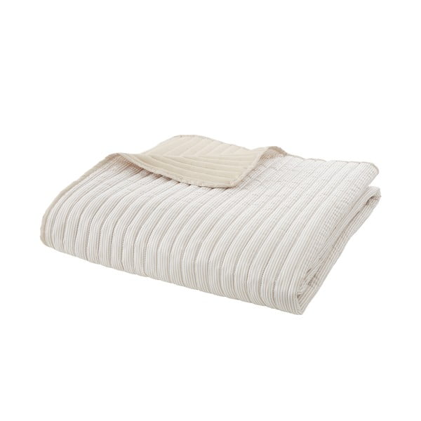 Béžový prešívaný pléd 220x230 cm Stripe – Catherine Lansfield