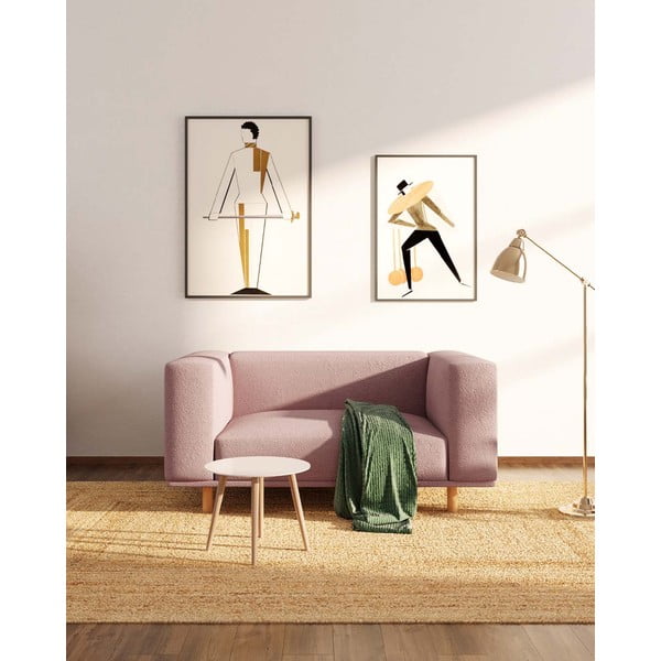 Ružové relaxačné kreslo z textílie bouclé Kukumo – Ame Yens-image-1