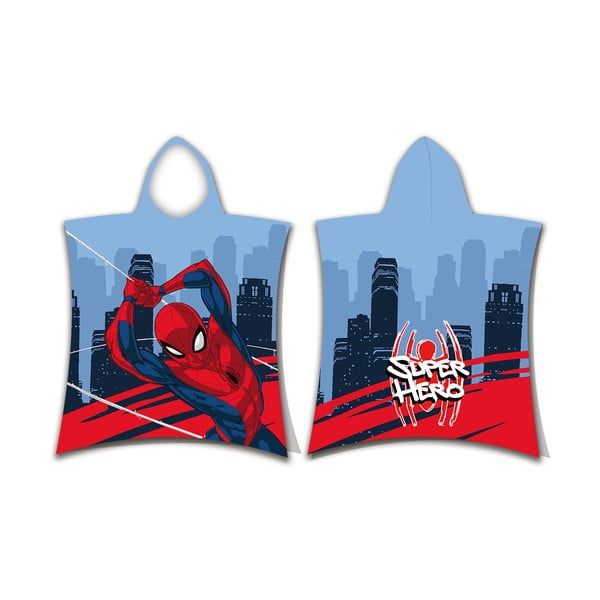Modro-červené froté detské pončo Spider-Man - Jerry Fabrics