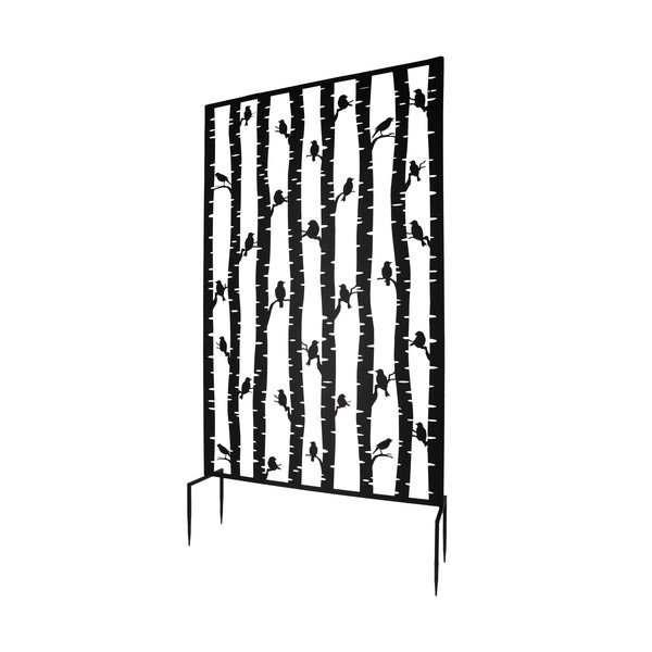 Čierna kovová balkónová zástena 100x186 cm Birds – Esschert Design-image-2