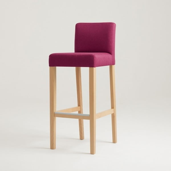 Ružová barová stolička s bukovými nohami Wilton 87