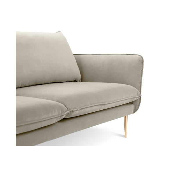 Béžová zamatová pohovka Cosmopolitan Design Florence,160 cm-image-3