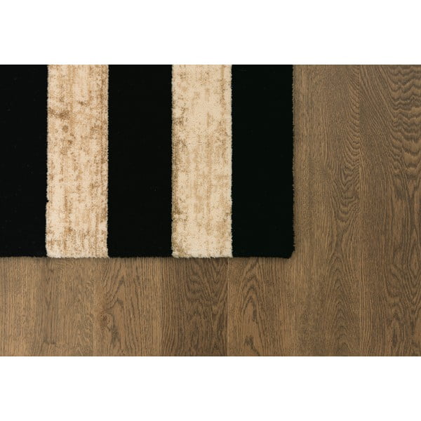 Čierno-béžový vlnený koberec 170x240 cm Agnus Art Deco II – Agnella-image-3