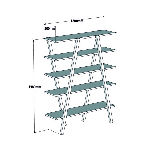 Knižnica z borovicového dreva Perla Walnut, 148 × 120 cm-image-2