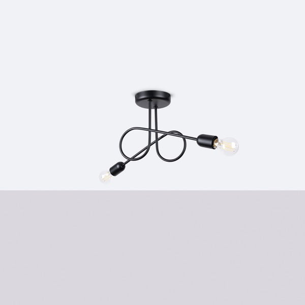 Čierne stropné svietidlo 18x57 cm Opulent – Sollux-image-2