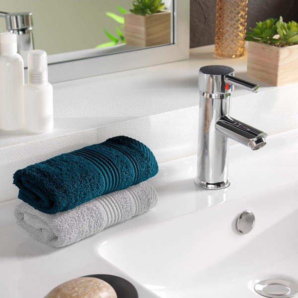 Tmavomodrý froté bavlnený uterák 30x50 cm Tendresse – douceur d'intérieur-image-1