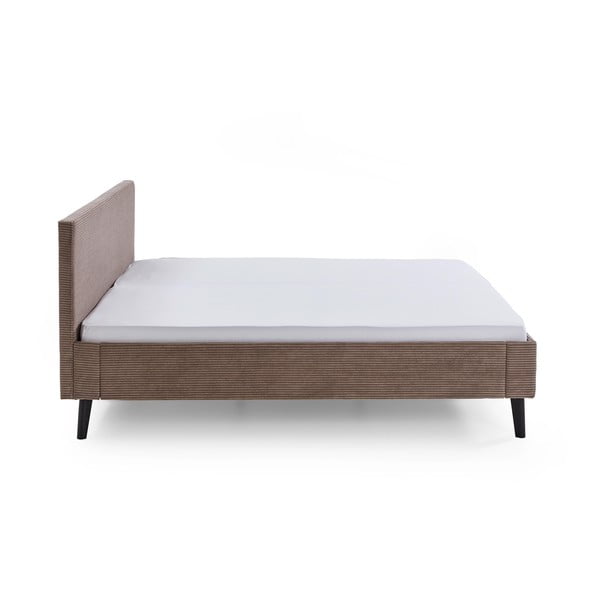 Hnedá čalúnená dvojlôžková posteľ bez roštu 180x200 cm Avola – Meise Möbel-image-3