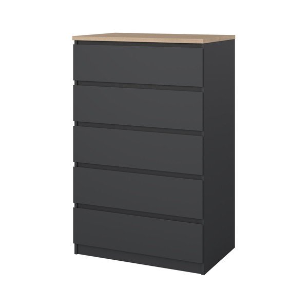 Tmavosivá komoda 77x121x50 cm Naia – Tvilum