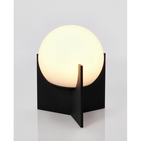 Čierna kovová LED stolová lampa so stmievačom s plastovým tienidlom (výška  16 cm) Cardamom – Bizzotto-image-2