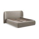 Čalúnená dvojlôžková posteľ taupe s úložným priestorom s roštom 180x200 cm Hauke – Makamii