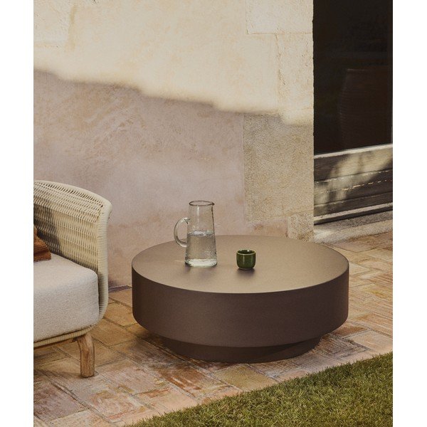 Betónový okrúhly Záhradný konferenčný stolík ø 60 cm Garbet – Kave Home-image-1