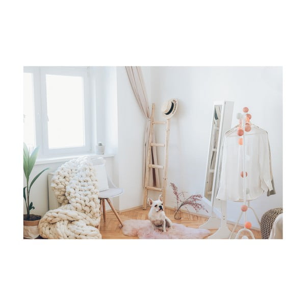 Biela stojacia šperkovnica so zrkadlom a LED podsvietením Bonami Essentials Bien-image-3