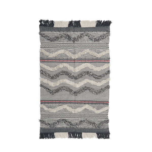 Bavlnený sivý koberec InArt Tribal, 120 x 180 cm