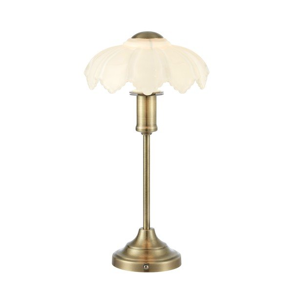 Biela/v mosadznej farbe sklenená so stmievačom/prenosná stolová lampa (výška  35 cm) Kurage – Markslöjd