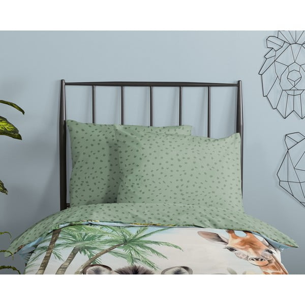 Zelené bavlnené detské obliečky na jednolôžko 140x200 cm Thabo – Good Morning-image-2