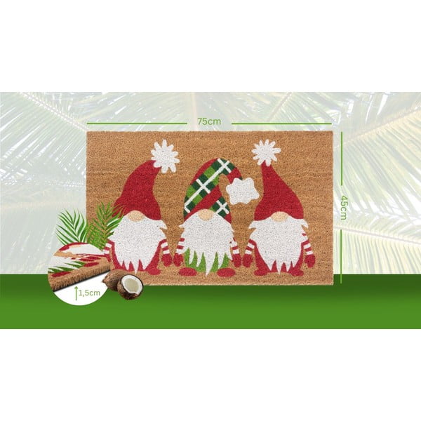 Rohožka s vianočným motívom z kokosového vlákna 45x75 cm – Hanse Home-image-4