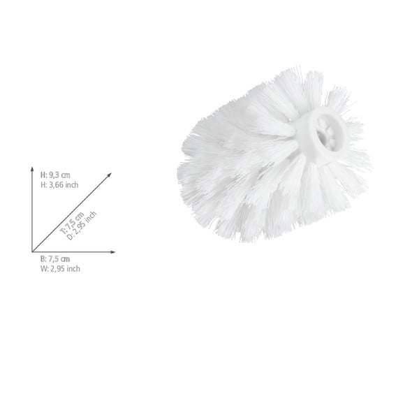 Biela náhradná hlavica pre WC kefu Wenko, ø 7,5 cm-image-1