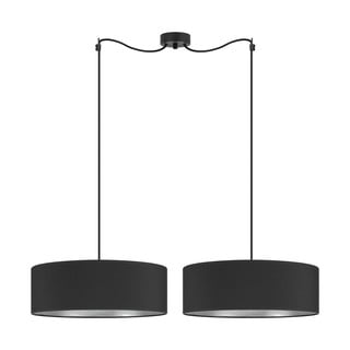 Čierne dvojramenné závesné svietidlo s detailom v striebornej farbe Sotto Luce Tres XL, ⌀ 45 cm