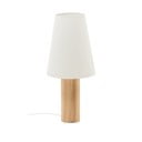 Stojacia lampa s textilným tienidlom v bielo-prírodnej farbe (výška 110 cm) Marga – Kave Home
