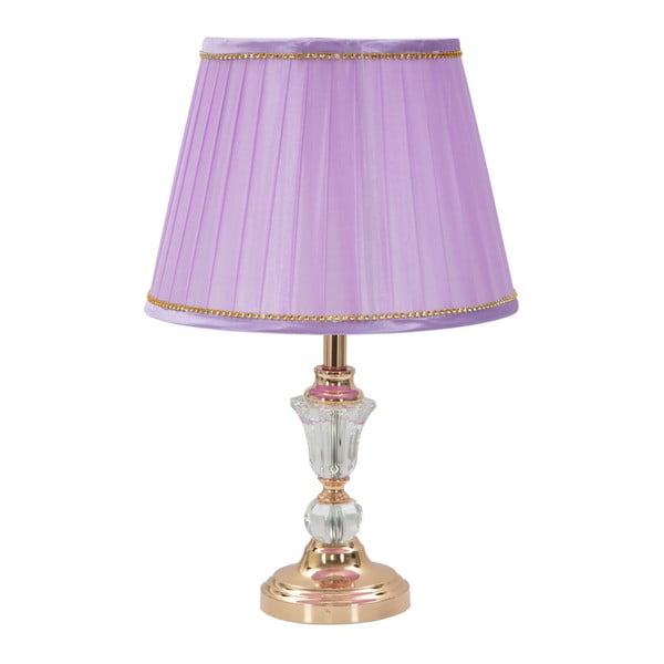 Ružová stolová lampa Mauro s konštrukciou v zlatej farbe Ferretti Lily