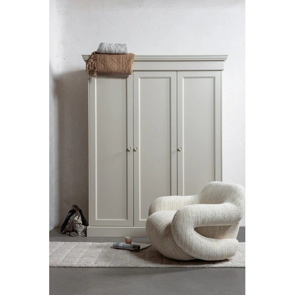 Sivobéžová šatníková skriňa z borovicového dreva 171x212x63 cm Olivia – WOOOD-image-1