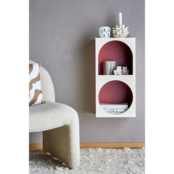 Červená/biela nástenná knižnica 30x60 cm Graphia – Bloomingville-image-2