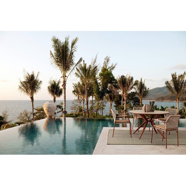 Okrúhly záhradný jedálenský stôl s doskou z kameňa ø 120 cm Cabas – Bizzotto-image-1