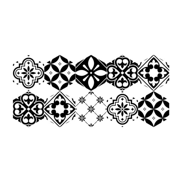 Sada 10 samolepiek na podlahu Ambiance Floor Stickers Hexagons Manoela, 40 × 90 cm
