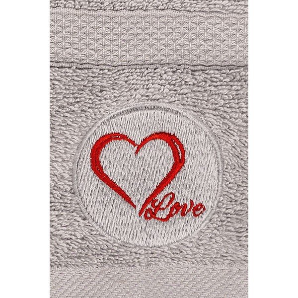 Sivé froté bavlnené uteráky a osušky v súprave 2 ks Love – Foutastic-image-1