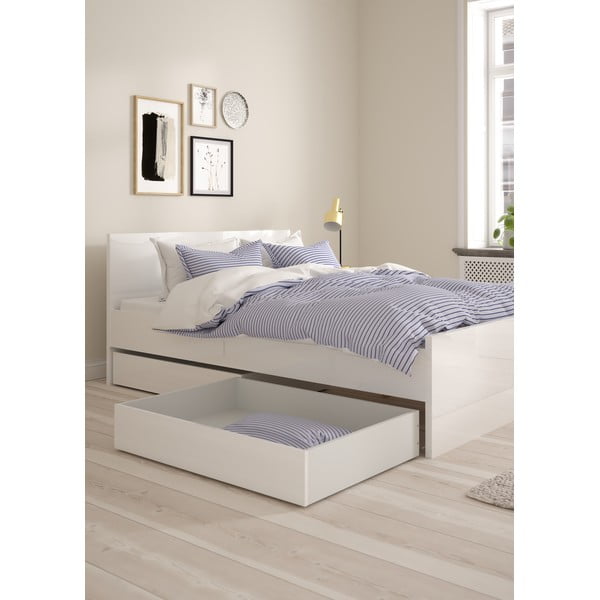 Biele zásuvky pod posteľ v súprave 2 ks 90x190/140x190 cm Naia – Tvilum-image-1