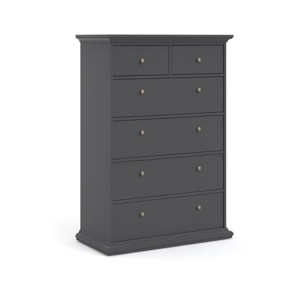 Sivá vysoká komoda 96x140 cm Paris – Tvilum-image-2