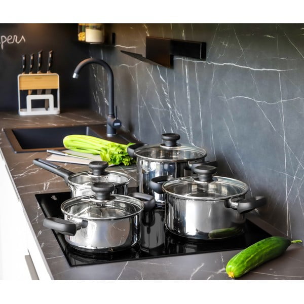 Antikoro hrnce s pokrievkou na indukciu v súprave 4 ks 4 l Brava – Tescoma-image-1