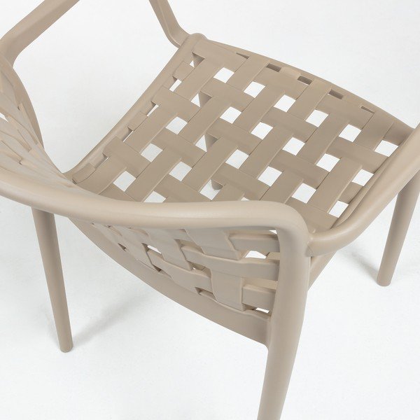 Béžové záhradné kreslo s oceľovými nohami Kave Home Onha-image-4