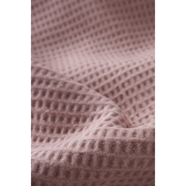 Ružová deka s prímesou bavlny 140x180 cm Basics Waffle – Euromant-image-2